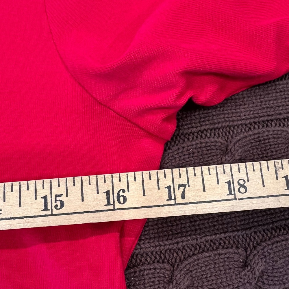 Chicos Red 100% Cotton Short Sleeve Crew Neck Basic Tee Top Size 1 Small - Picture 4 of 6